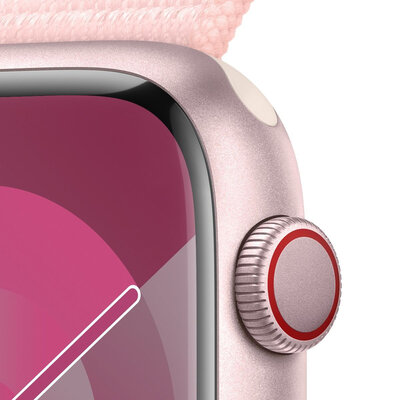 Apple Watch Series 9 GPS + Cellular 45mm Pink Aluminium Case / Light Pink Sport Loop