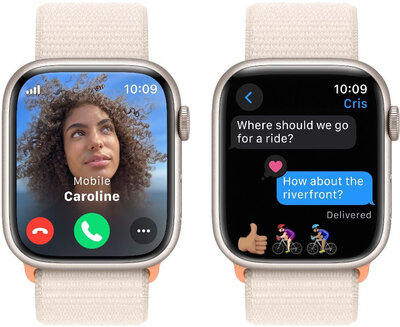 Apple Watch Series 9 GPS + Cellular 45mm Starlight Aluminium Case / Starlight Sport Loop
