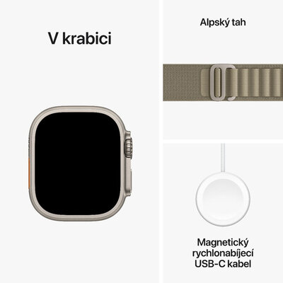 Apple Watch Ultra 2 GPS + Cellular, 49mm Titanium Case / Olive Alpine Loop-Medium