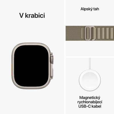 Apple Watch Ultra 2 GPS + Cellular, 49mm Titanium Case / Olive Alpine Loop-Small