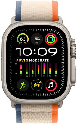 Apple Watch Ultra 2 GPS + Cellular, 49mm Titanium Case / Orange/Beige Trail Loop-M/L