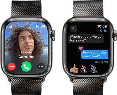 Apple Watch Series 9 GPS + Cellular 41mm Graphite Stainless Steel Case / Graphite Milanese Loop