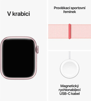 Apple Watch Series 9 GPS + Cellular 41mm Pink Aluminium Case / Light Pink Sport Loop