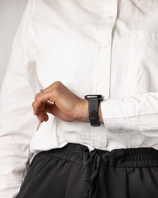 Czarny skórzany pasek Hirsch Bologna M 01802150-2 (Cielęcina)