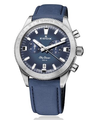 Edox SkyDiver Chronograph Quartz 10116-3-buidn Limited Edition 1000pcs ( + zamienny pasek )