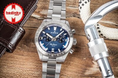 Edox SkyDiver Chronograph Quartz 10116-3-buidn Limited Edition 1000pcs ( + pasek zamienny )