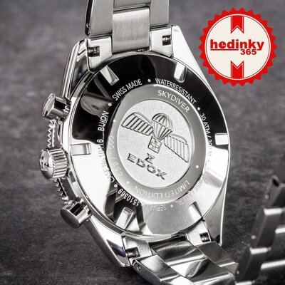Edox SkyDiver Chronograph Quartz 10116-3-buidn Limited Edition 1000pcs ( + pasek zamienny )