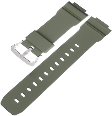 Pasek do Casio G-Shock, silikonowy, zielony, srebrna klamra (do modelu GM-5600B)