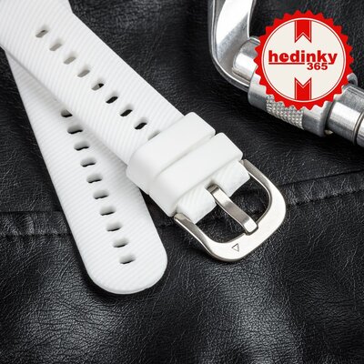 Pasek silikonowy Ricardo Marmolada 18mm, White, Quick Release
