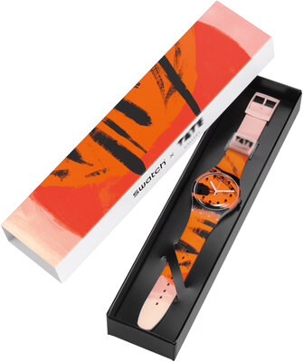 Swatch Barns-Grahams Orange and Red on Pink SUOZ362