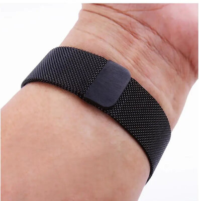 Bransoleta stalowa Ricardo 22mm (do Garmin Fenix 8/7/6 (47mm), Epix 2 itp.), czarna, milanese, QuickFit