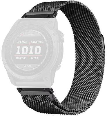 Stalowa bransoleta Ricardo 22mm (pro Garmin Fenix 8/7/6 (47mm), Epix 2 aj.), czarny, QuickFit