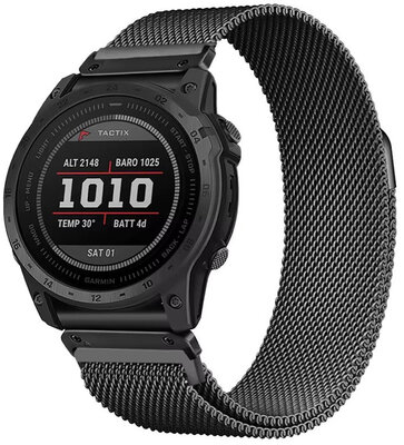 Stalowa bransoleta Ricardo 26mm (pro Garmin Fenix 8/7X/6X (51mm), Tactix aj.), czarny, QuickFit
