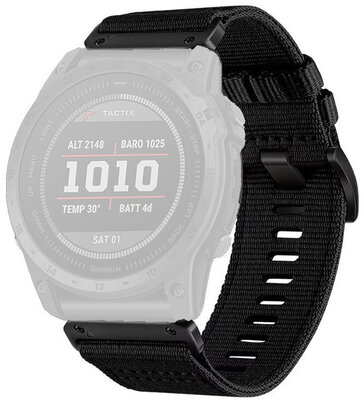 Pasek tekstylny Ricardo 22mm (pro Garmin Fenix 8/7/6 (47mm), Epix 2 aj.), czarny, QuickFit