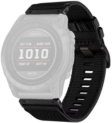Pasek tekstylny Ricardo 26mm (pro Garmin Fenix 8/7X/6X (51mm), Tactix aj.), czarny, QuickFit