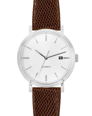 Pasek skórzany Hirsch Lizard L 01866010-1, brązowy, skóra jaszczurki, długość L, Quick Release