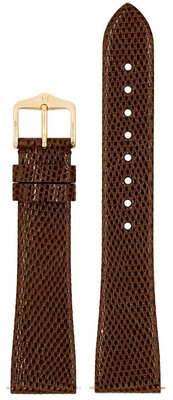 Pasek skórzany Hirsch Lizard L 01866010-1, brązowy, skóra jaszczurki, długość L, Quick Release