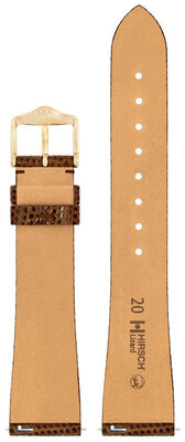 Pasek skórzany Hirsch Lizard L 01866010-1, brązowy, skóra jaszczurki, długość L, Quick Release