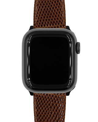 Pasek skórzany Hirsch Lizard L 01866010-1, brązowy, skóra jaszczurki, długość L, Quick Release