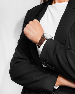 Pasek skórzany Hirsch Lizard L 01866010-1, brązowy, skóra jaszczurki, długość L, Quick Release