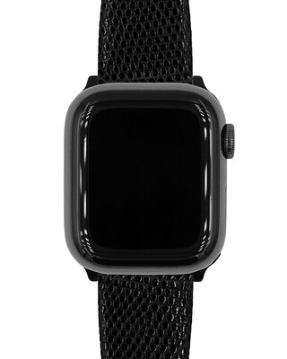 Pasek skórzany Hirsch Lizard M 01866150-1, czarny, skóra jaszczurki, długość M, Quick Release