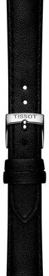 Skórzany pasek Tissot T852.050.317 16 mm, czarny, skóra ekologiczna