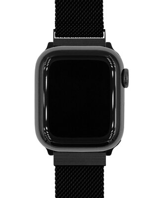 Stalowa bransoleta Hirsch Milanaise L 30161450-5, czarna, magnetyczna, długość L, Quick Release