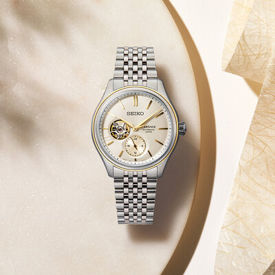 Seiko Presage Classic Series Automatic Open Heart SPB480SJ1 "Shiro-Iro"