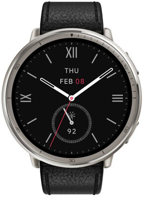 Amazfit Active 2 Premium (Round) Black Leather (+ pasek zapasowy)