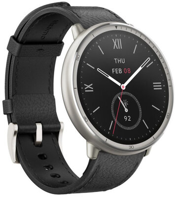 Amazfit Active 2 Premium (Round) Black Leather (+ pasek zapasowy)