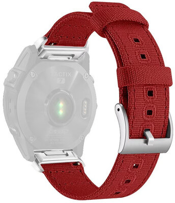 Nylonowy pasek Ricardo 22mm (pro Garmin Fenix 8/7/6 (47mm), Epix 2 aj.), czerwony, QuickFit