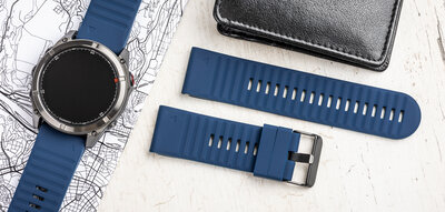 Silikonowy pasek Ricardo 26mm (pro Garmin Fenix 8/7X/6X (51mm), Tactix aj.), niebieski V4, QuickFit