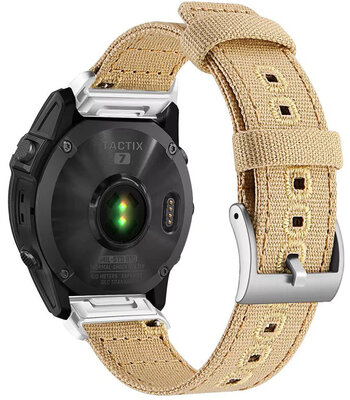 Pasek nylonowy Ricardo 22 mm (do Garmin Fenix 8/7/6 (47 mm), Epix 2 itp.), beżowy, QuickFit