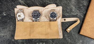 Etui na zegarki Ricardo Gaeta 5 szt., beżowe