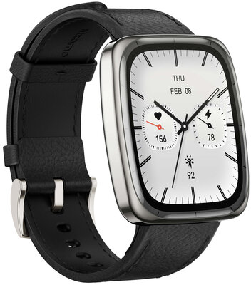 Amazfit Active 2 (Square) Black Leather (+ pasek zapasowy)