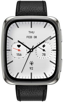 Amazfit Active 2 (Square) Black Leather (+ pasek zapasowy)