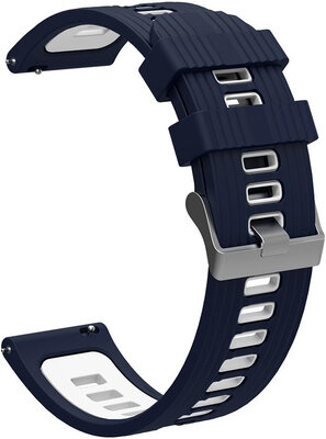 Pasek silikonowy Ricardo 22 mm (do Garmin Venu, Forerunner 255, Vívoactive 4 itp.), niebiesko-biały V1, Quick Release