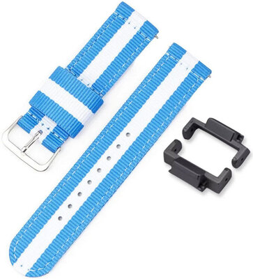 Pasek tekstylny Ricardo 16 mm (do Casio G-Shock GA-2100/GA-2110, DW-5600, GW-6900), niebieski, NATO, + szary adapter