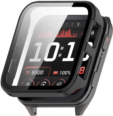 Osłona ochronna (pro Garmin Venu X1), plastikowy, czarny + szkiełko