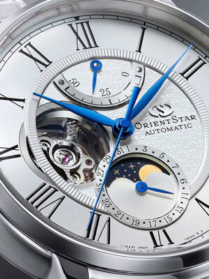 Orient Star Classic M45 F7 Moon Phase Open Heart Automatic RE-BT0005S00B (+ zamienny pasek)