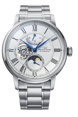 Orient Star Classic M45 F7 Moon Phase Open Heart Automatic RE-BT0005S00B (+ zamienny pasek)