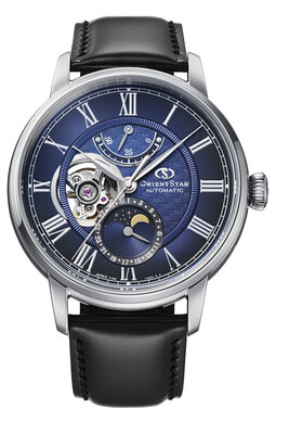 Orient Star Classic M45 F7 Moon Phase Open Heart Automatic RE-BT0006L00B (+ zamienny pasek)