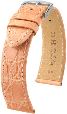 Skórzany pasek Hirsch Genuine Croco 18900822-2, pomarańczowy, skóra krokodyla, Quick Release