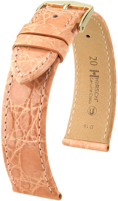 Skórzany pasek Hirsch Genuine Croco 18900822-7, pomarańczowy, skóra krokodyla, Quick Release