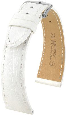 Hirsch Genuine Croco Leather Strap L 18920800-2, biały, skóra krokodyla, długość L, Quick Release