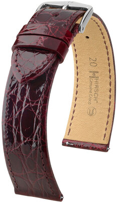 Skórzany pasek Hirsch Genuine Croco L 18920860-2, czerwony, skóra krokodyla, długość L, Quick Release