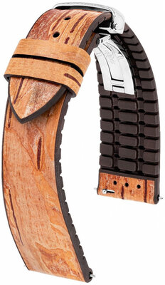 Pasek z eco-skóry Hirsch Birch 0921045110-2, brązowy, Quick Release