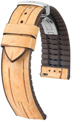 Pasek z eco-skóry Hirsch Birch 0921045190-2, beżowy, Quick Release