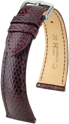 Skórzany pasek Hirsch London 04366160-2, czerwony, skóra jaszczurki, Quick Release