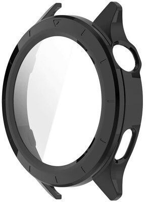 Osłona ochronna (pro Xiaomi Watch S4), plastikowy, czarny + szkiełko